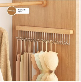 Resim Mufunye Ev İçi Gardırop Gömlek İç Giyim Saklama Aleti: Genişletilebilir 12 Kanca Sağ Çekme Tipi Ahşap Raki Toptan Diğer 