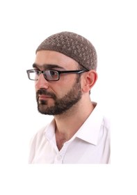 Resim Kışlık Kadife Takke Hasır Desenli - Kahverengi 