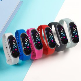Resim 6 adet Renkli Dokunmatik Ekran Elektronik Bilezik Seti Spor ve Eğlence için, Elektronik Saat Uniseks 