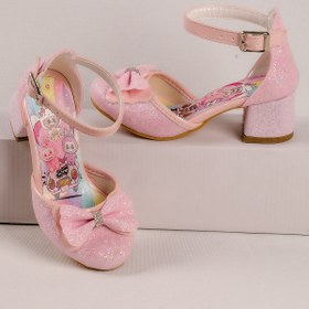 Resim NeSe Shoes Kız Çocuk Labubu Baskılı Topuklu Ayakkabı, Kız Çocuk Abiye Ayakkabı 