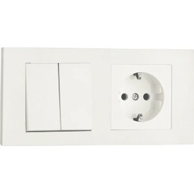 Resim Ovivo Grano Beyaz 2'li Set Komütatör Ve Topraklı Priz Set 