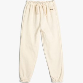 Resim Kız Bebek Basic Jogger Eşofman Altı Aplike Detaylı Beli Bağlamalı Pamuklu 