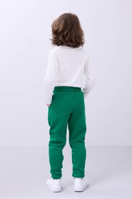 Resim Lastikli İçi Polarlı Cepli Rahat Unisex Çocuk Eşofman Altı - Antrasit / 12-13 Yaş 