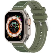 Resim iOs Watch Uyumlu Se 2023 İçin 40mm Resmi Toka Hibrit Naylon Örgü Silikon Saat Bandı Yeşil 