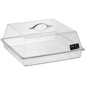 Resim Corona Professional Pc Kare Pasta Kek Kabı Takım Kapaklı Gastronom Servis Sunum Standı 40x40 Cm No:2 - Bo366 