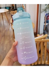 Resim Günlük Motivasyon Su Matarası 2 Litre Çok Renkli 