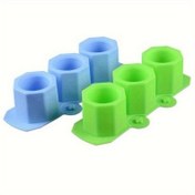 Resim Çelikten Yapılmış Sekizgen Silikon Kalıp Çiçek Saksıları & Mumluklar İçin - 4 Silindirik ve 2 Oval Boşluklu Çok Gözlü DIY El Sanatları Kalıbı, Yüksek Isıya Dayanıklı (-40°C'den 210°C'ye), Esnek & Kolay Temizlenir, Rastgele Renk (Mavi/Yeşil), Seramik Pottery, Beton İşçiliği, Çok Yönlü El İşi, Kolay Temizlenebilir Malzeme 