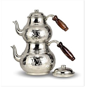 Resim 1 Mm Çiçek Işleme Kalın Bakır Aile Boyu Işlemeli Bakır Çaydanlık Bakır 