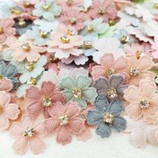 Resim 100 adet Çeşitli Çiçek & Taşlı Aplikeler, 2.31cm Kumaş Süslemeleri DIY Giysiler, Şapkalar, Dikiş Yamaları, Saç Aksesuarları & Fiyonklar için 