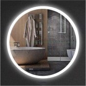 Resim Global Led Mirror 90 cm Kumlamalı Yuvarlak Ledli Ayna Banyo Aynası Dekoratif Ayna Boy Ayna Salon Duvar Ayna 