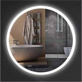 Resim Global Led Mirror 90 cm Kumlamalı Yuvarlak Ledli Ayna Banyo Aynası Dekoratif Ayna Boy Ayna Salon Duvar Ayna 