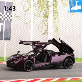 Resim 1:43 ölçekli alaşım martı kanatlı kapılı spor araba modeli, üç kapı geri tepmeli oyuncak araba süsü, doğum günü hediyesi 