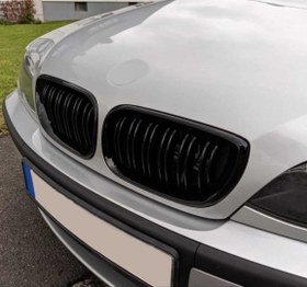 Resim Bmw 3 Serisi E46 2002-2004 Uyumlu Çift Çizgi M Panjur ( Böbrek ) 