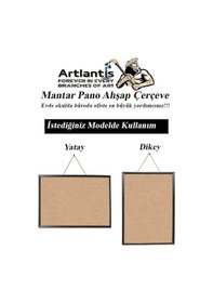Resim Mantar Pano Mdf Çerçeve 30x45 Cm 1 Adet Harita Çivisi Hediyeli Duvara Monte Mantar Çerçeve Evde Okulda Büroda Ofiste 