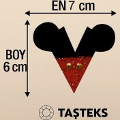 Resim Taşteks Taşlı Ütülenebilen Veya Sticker Olarak Kullanılabilen ' Mickey V ' Harfi 