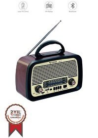 Resim Torima NS-01 Kahverengi Nostaljik Radyo Bluetooth Hoparlör 