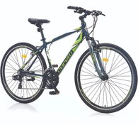 Resim Corelli Trivor 5.1 V Fren Shimano 21 Vites 28 Jant Şehir Tur Bisikleti Koyu Gri Yeşil Beyaz 18 Kadro 