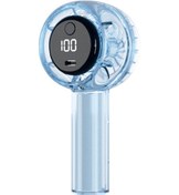 Resim El Tipi Vantilatör - Dijital Ekranlı Mini Taşınabilir Vantilatör Mavi, 