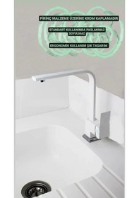 Resim Sardıcı Sardici Kare Mutfak Eviye Bataryası Beyaz 