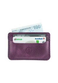 Resim Twingold İsme Özel Yatay Kartlık - %100 Rainbow Deri - A011001 - Mor Mor 