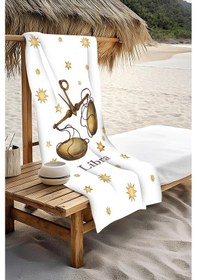 Resim Dijital Baskı Plaj Deniz Havlusu Terazi Burcu Desenli Peştamal Hvl0037 Renkli 