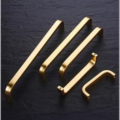Resim 4 Paket Altın Alüminyum Çubuk Stil Mutfak Dolap Çekme Kulpları ve Çekmece Çekme Kulpları - Çekmeceler için Modern Donanım Aksesuarları 