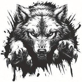Resim 2 Adet Peek-A-Boo Kurt Pençeli Çıkartmalar, 3D Vinil Sticker, Arabalar, Bisikletler, Kamyonetler, Dizüstü Bilgisayarlar için Monokrom Kurt Tasarımı - Dayanıklı Hava Koşullarına Dayanıklı Malzeme, Erkekler ve Çocuklar için İdeal 