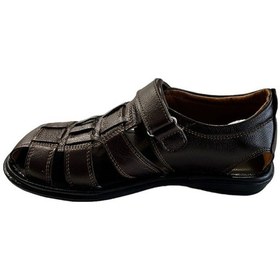 Resim Castle Black 8520 Erkek Hakiki Deri Sandalet Kahverengi 