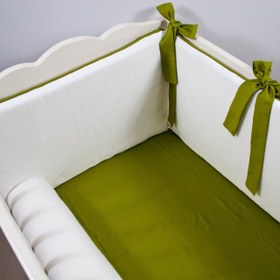 Resim Ekru - Olive Bumper | Beşik Yan Koruma - Sosis Bumper / 80x130 