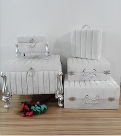 Resim Sonem Çeyiz Sandık Gelin Damat Bavul Çanta Nişan Çeyiz Sandığı 5li 0598 