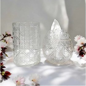 Resim Ayz Home Kesme Kristal Cam Peçetelik ve Çöplüğü 