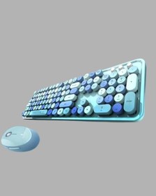 Resim Kablosuz Klavye Ve Mouse Seti Sessiz Tuş, Retro Tasarım - Lisinya 