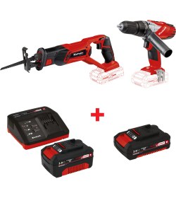 Resim Einhell Set-2 Te-Ap 18 Li Akülü Kılıç Testere +Te-Cd 18-2 Li-İ -Akülü Vidalama+ 18V 3 Ah Starter-Kit+2 Ah Akü 