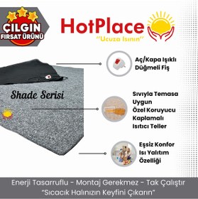 Resim HotPlace Shade Elektrikli Halı Altı Isıtıcı Ped 180cm X 250cm 900 Watt Under Carpet Heating Pad 