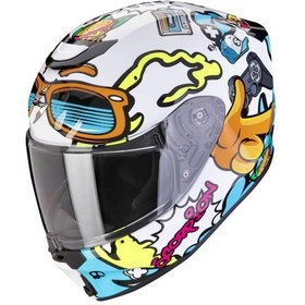 Resim Scorpion Exo-jnr Air Fun Kapalı Çocuk Motosiklet Kaskı Beyaz Mavi Beyaz - Mavi 