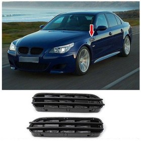 Resim 1 Çift Araba Yan Kanat Hava Akışı Havalandırma Menfezleri Izgarası E60/e61 E39 M5 Parlak Siyah. 