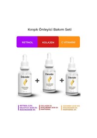 Resim Retinol + Kolajen + C Vitamini Serum 3 Lü Set Alın Çizgisi Göz Çevresi 