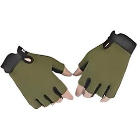 Resim Single Sword Çocuk Yarım Parmak Spor Ve Bisiklet Eldiveni Haki,sc-111 L 
