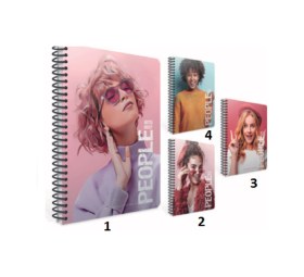 Resim People Spiralli 120 Yaprak Kareli Sert Kapak Defter 2 