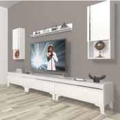 Resim Decoraktiv Eko 270ta Mdf Silver Tv Ünitesi Tv Sehpası - Parlak Beyaz 