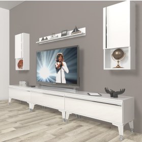 Resim Decoraktiv Eko 270ta Mdf Silver Tv Ünitesi Tv Sehpası - Parlak Beyaz 