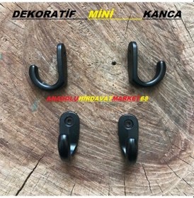 Resim Dekoratif Mini Askı Mini Kanca Tesbih Askısı 50 Adet Siyah Renk 