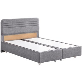 Resim Mila İkili Set, Mila Çift Kişilik Baza Başlık Seti - Gri 160 x 200 