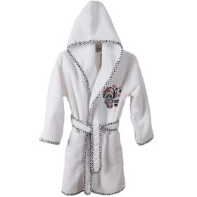 Resim Ecocotton Organik Pamuk 5-6 Yaş Çocuk Bornoz - Melodica Beyaz 