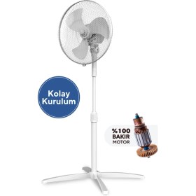 Resim Kumtel KTF-290 Beyaz Vantilatör 16'' (3p) 
