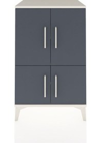 Resim Hyperion Komodin 3 Raflı 4 Kapaklı 60x44x96 Aytaşı-antrasit Aytaşı 