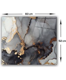 Resim Decorita Stark Mermer Görünümlü Cam Ocak Arkası Koruyucu 