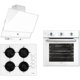 Resim Kumtel B66 - KO-40TAHDF - DA6-830W Beyaz Kristal Ankastre Set 