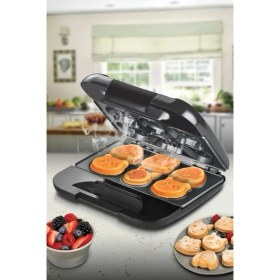 Resim Kiwi KSM-2405K Elektrikli Çocuk Waffle Makinesi Siyah Mini Waffle Izgara 