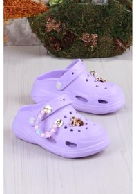 Resim Fort Clx 6990 Plaj Deniz Havuz Terliği Hafif Rahat Esnek Kız Çocuk Terlik Mor 